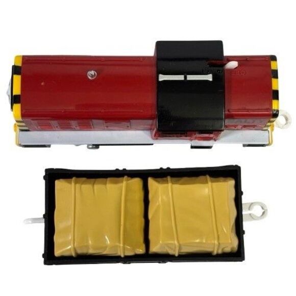 Thomas TOMY Trackmaster Salty VIDEO Train + Black Troublesome Truck w/ Cargo Car - Picture 13 of 16